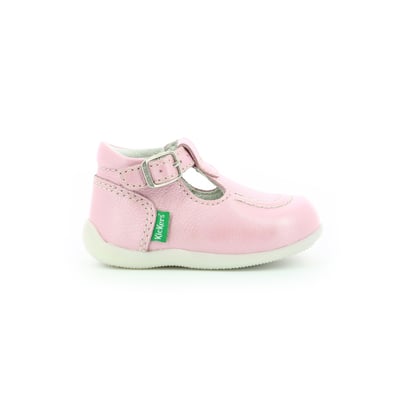 Chaussures à Lacets Kickers Pour Bébé Fille, Pointure 18, Cuir Rose à Pastilles Colorées, Neuves Avec Boîte