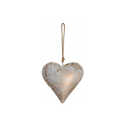Coeur doré à suspendre en métal patiné AUBRY GASPARD