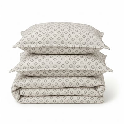 Parure Housse De Couette + Taies 100%  Lin Lavé - LIN LAVE PHCT TRADITION DES VOSGES