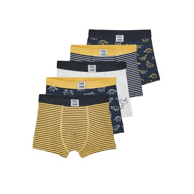 Lot de 5 boxers stretch Dino Oeko-Tex® VERTBAUDET