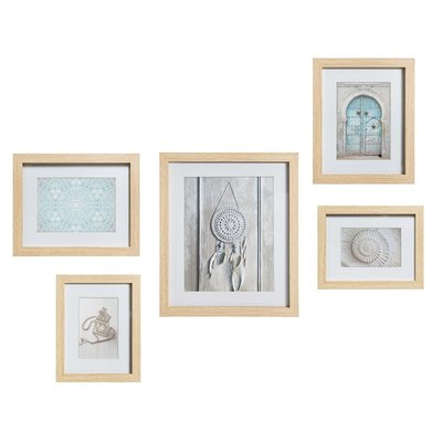 Set de 5 cadres photos naturel ethnique ATMOSPHERA