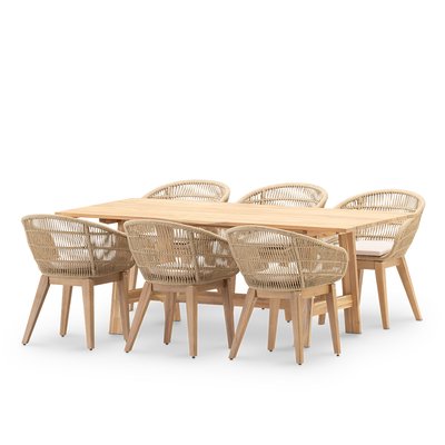 Salon de jardin, 6 chaises, JAVA L. & PROVENZA DEFORA HOME