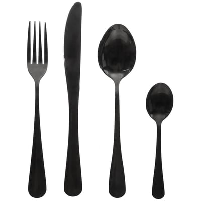 Ménagère 16 pièces en acier inoxydable noir SHADOW SECRET DE GOURMET