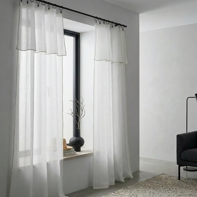 Voilage panneau (x2) voile de coton bio BRUMA Made in Europe FEBRONIE