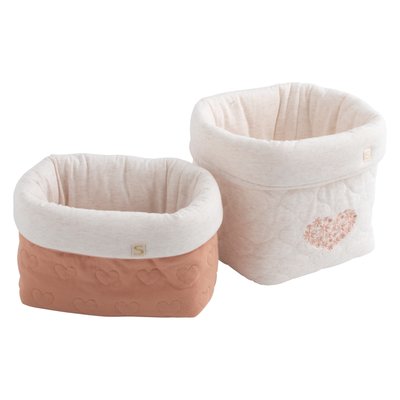 Lot de 2 panières de rangement en coton matelassé SAUTHON
