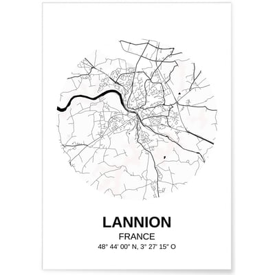 Affiche Carte Lannion L'AFFICHERIE