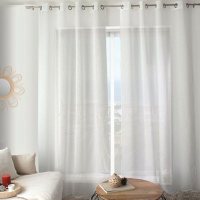 Voilage plumetis  - Effet lin avec œillets HOME MAISON