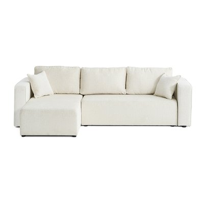Canapé d'Angle Convertible en Tissu velours relief 4 places - TOPAZE LISA DESIGN