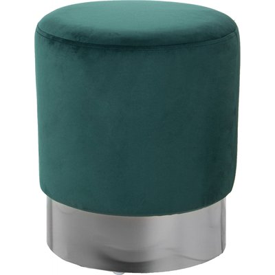 Pouf en velours avec base argentée RECOLLECTION