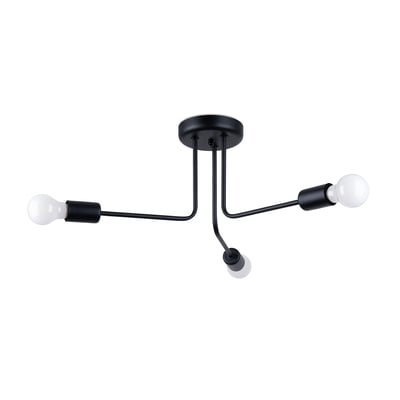 Lustre Acier Noir E27 3 Norah EDEN