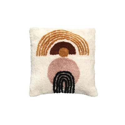 Coussin tufté imprimé graphique coton RETRO MOOD TODAY