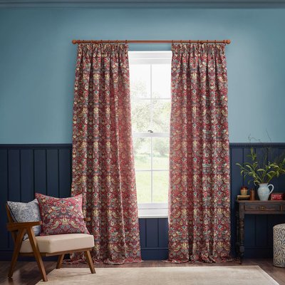 Strawberry Thief Jacquard Pencil Pleat Curtains MORRIS & CO.