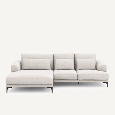 Canapé d'angle, méridienne XL gauche, en toile jaspée, MARSILE AM.PM