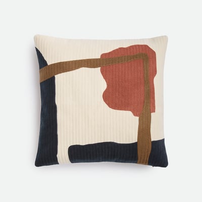 Funda de cojín bordada, 45 x 45 cm, algodón, JERAPAH LA REDOUTE INTERIEURS