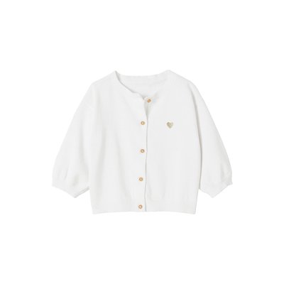 Cardigan basics en tricot broderie coeur VERTBAUDET