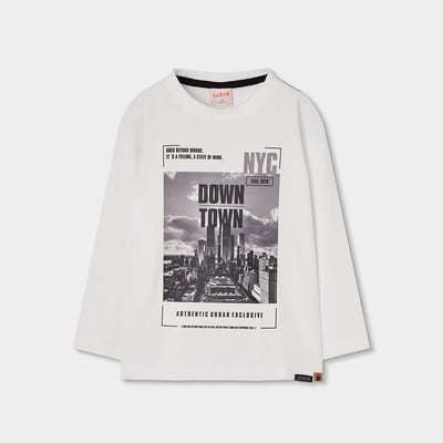 T-shirt garçon en maille imprimé ville NYC BOBOLI