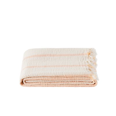 Plaid gaze de coton RYTHMO CARRE BLANC