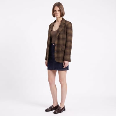 Veste femme blazer carreaux col tailleur poches à rabat EVERA ARTLOVE