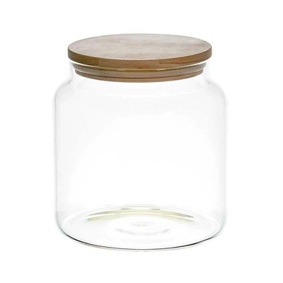 Bocal de conservation en verre couvercle en bois 1.9 litres CMP