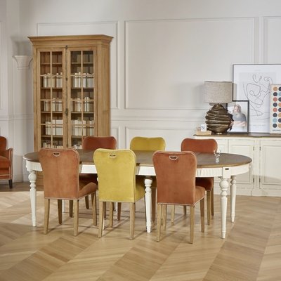 Lot de 2 chaises en chêne et velours clouté HUNTER ROBIN DES BOIS