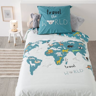 Parure de lit enfant CARTE DU MONDE ATMOSPHERA FOR KIDS