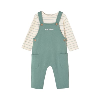 Ensemble T-shirt et salopette en molleton VERTBAUDET
