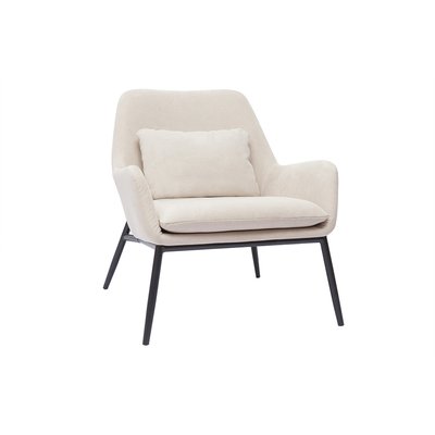 Fauteuil design en tissu effet velours et métal noir MAXINE MILIBOO