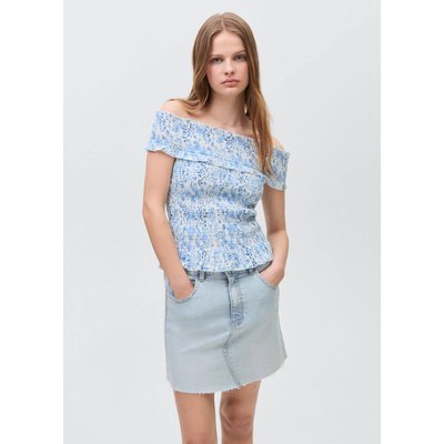 Minijupe jean ourlet effiloché MANGO TEEN