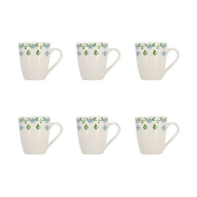 Lot de 6 mugs 36cl en porcelaine, PRIMAVERA NOVASTYL