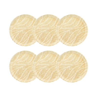 Lot de 6 assiettes à dessert en grès, SAVANE NOVASTYL