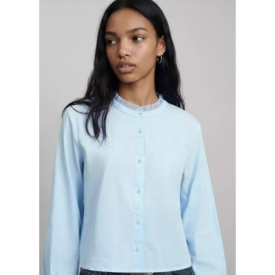 Blouse coton col à volant MANGO TEEN