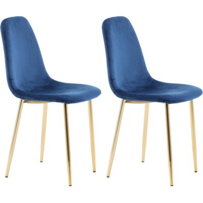 Chaise en velours et pieds cuivrés Polar (Lot de 2) VENTURE HOME