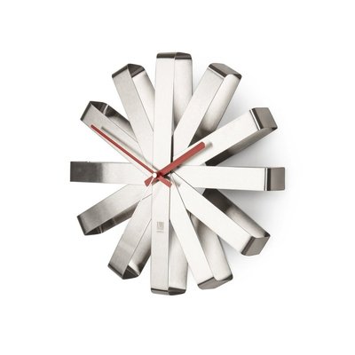 Horloge murale acier design  Ribbon UMBRA