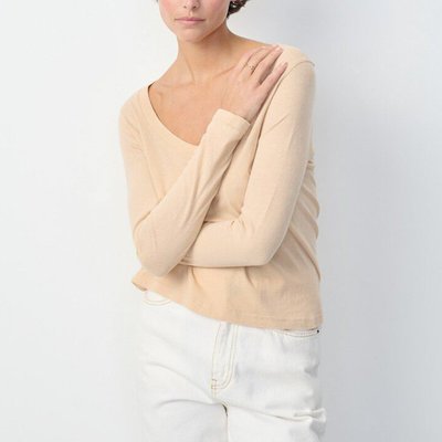 Gamipy V-Neck T-Shirt with Long Sleeves AMERICAN VINTAGE