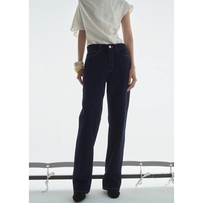 Jean droit taille haute rinse wash MANGO