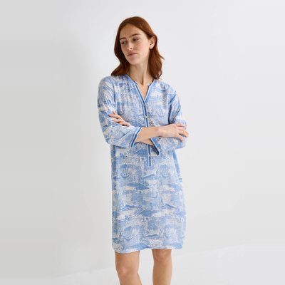 Chemise de nuit imprimé toile de jouy et rayures MONOPRIX