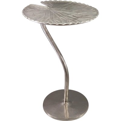 Table d appoint feuille aluminium finition argentée élégante RECOLLECTION