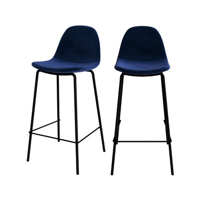 Lot de 2 chaises pour îlot central 65 cm en velours - HENRIK RENDEZ-VOUS DÉCO
