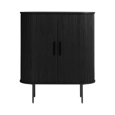 Buffet haut aux angles arrondis en bois et métal H118cm- ALICIA DRAWER
