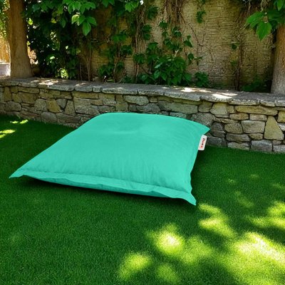 Pouf coussin de sol extérieur turquoise - 100 cm ARTA PIER IMPORT