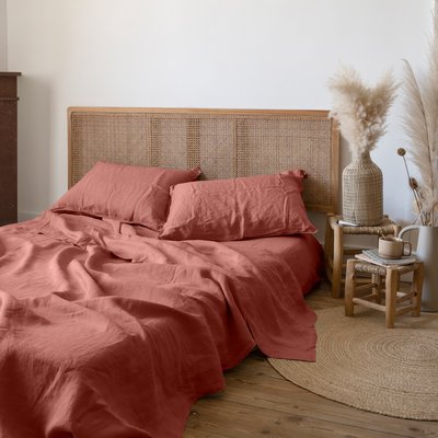 Drap de lit lin lavé SONGE CARRE BLANC