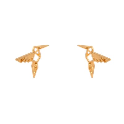Boucles d'oreilles doré - mini colibri CAROLINE NAJMAN