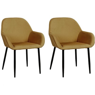 Lot de 2 Fauteuils de table design velours Giulia TOILINUX