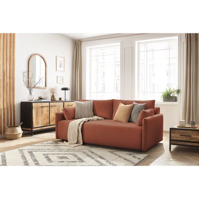 Canapé droit convertible 3 places en tissu, MARCEL BOBOCHIC