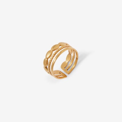 Bague 3 rangs en acier inoxydable BALABOOSTE