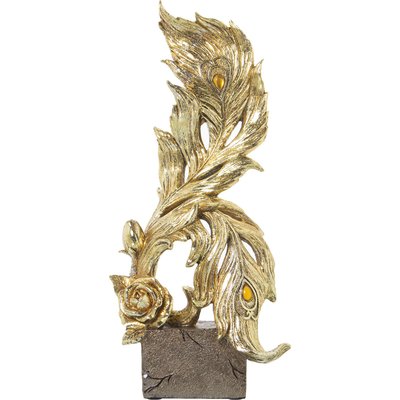 Sculpture feuille dorée en résine RECOLLECTION