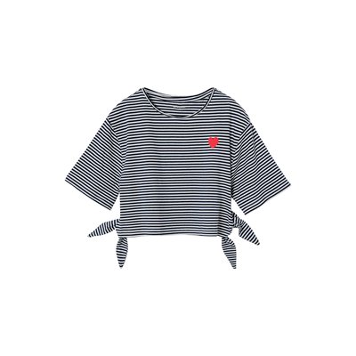 T-shirt court rayé avec noeuds fantaisie VERTBAUDET