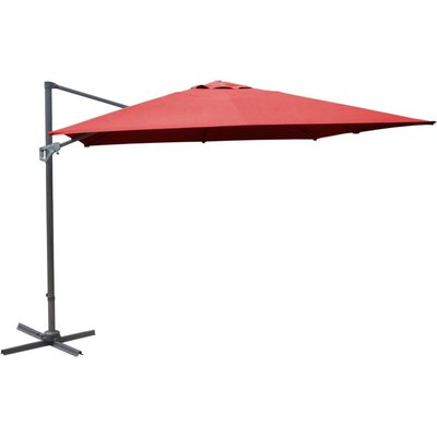 Parasol déporté en aluminium 3x3m Dom Rouge PROLOISIRS