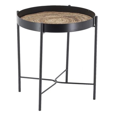 Table ronde en métal et jonc AUBRY GASPARD