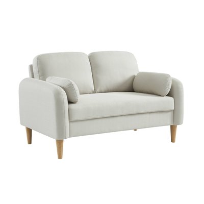 Canapé scandinave 2 places tissu pieds bois d'hévéa BELLANO SWEEEK